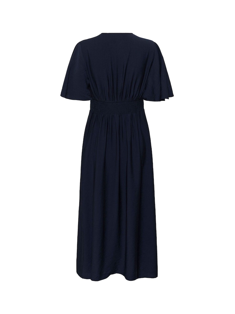 Kaffe Blue KAsirena V-Neck Midi Dress - Image 5 of 5