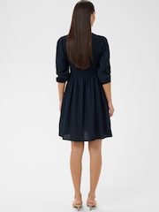 Kaffe Blue KAhanna Puff Sleeve Smock Dress - Image 2 of 6