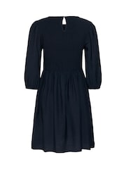 Kaffe Blue KAhanna Puff Sleeve Smock Dress - Image 6 of 6