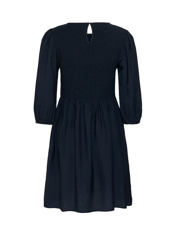 Kaffe Blue KAhanna Puff Sleeve Smock Dress - Image 6 of 6