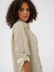 Kaffe Natural KaNaya Striped Casual Fit Tunic Shirt - Image 3 of 6