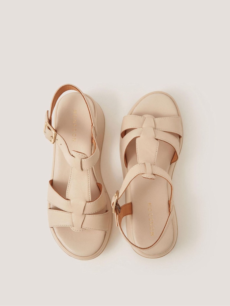 Monsoon Cream Della Strappy Wedge Sandals - Image 1 of 3 Monsoon Cream Della Strappy Wedge Sandals - Image 1 of 3