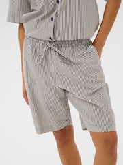 Kaffe Grey KAnaya Striped Shorts - Image 4 of 6