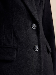 Friends Like These Black Tailored Mid Length Single Breasted Coat - Image 5 of 6