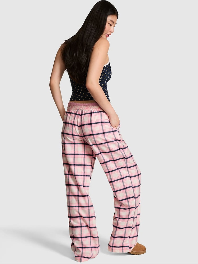 Victoria's Secret Pink Pink Tartan Long Flannel Pyjama Bottoms - Image 2 of 2 Victoria's Secret Pink Pink Tartan Long Flannel Pyjama Bottoms - Image 2 of 2