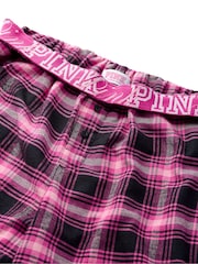 Victoria's Secret Pink Black & Pink Tartan Short Flannel Pyjama Bottoms - Image 4 of 4
