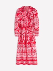 Boden Red Cary Cotton Midi Dress - Image 6 of 6