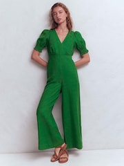 Boden Green Anna Linen Jumpsuit - Image 1 of 2