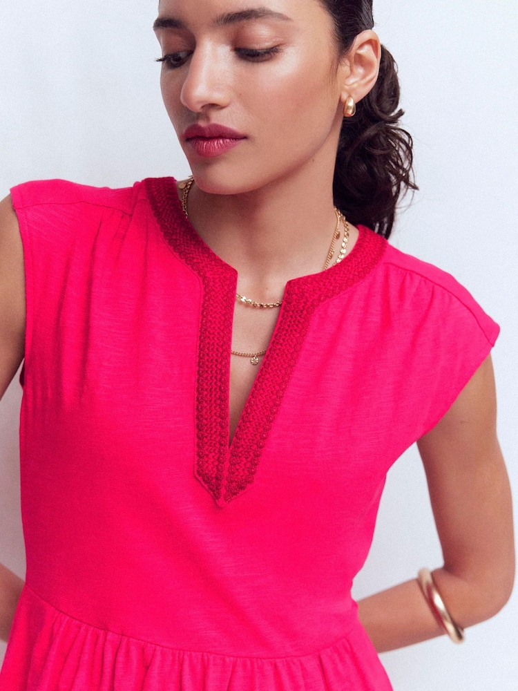 Boden Pink May Jersey Short Dress - Image 2 of 5