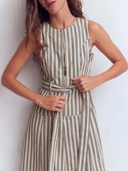 Rochie Boden din denim fără mâneci cu fermoar - Imaginea 2 din 5