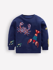Boden Blue Embroidered Sweatshirt - Image 1 of 3