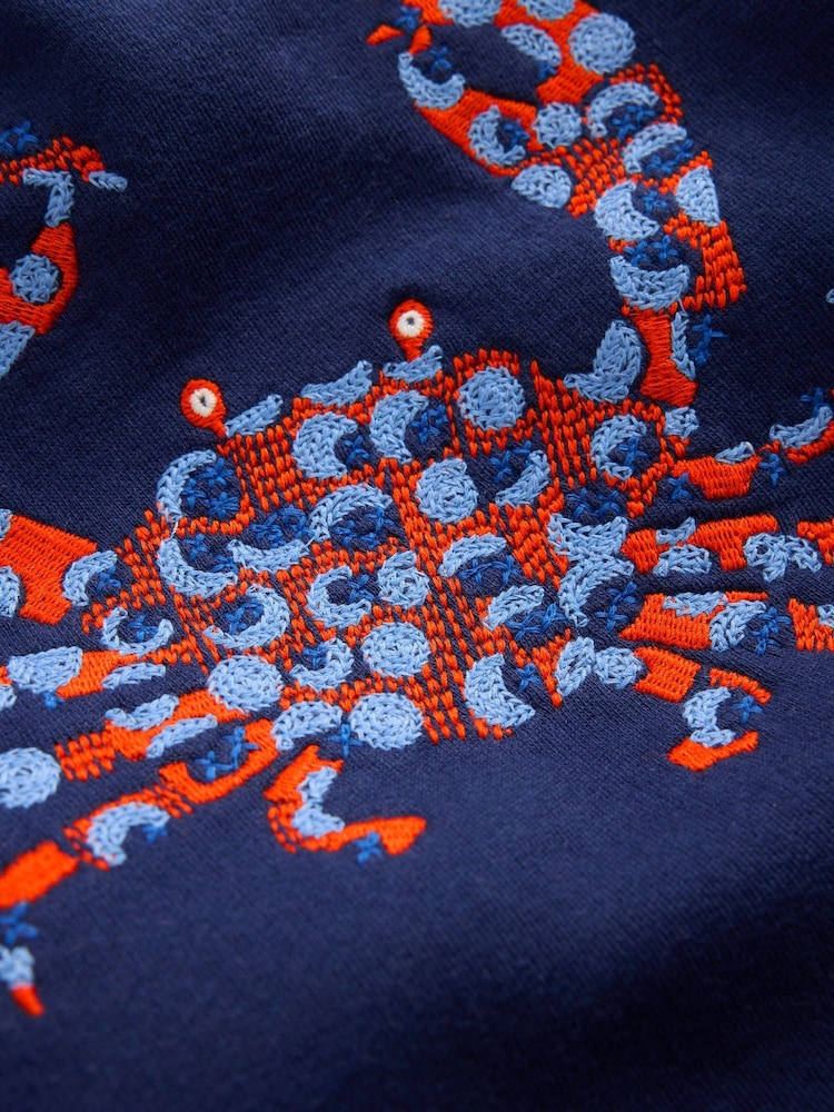 Boden Blue Embroidered Sweatshirt - Image 3 of 3