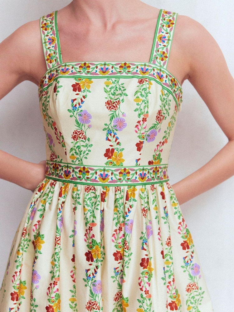 Boden Cream Square Neck Occasion Dress - Image 2 of 7