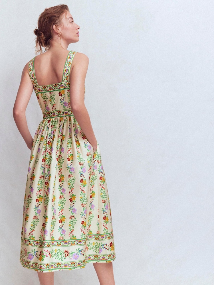 Buy Boden Cream Square Neck Occasion Dress from the Next UK online shop