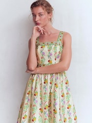 Boden Cream Square Neck Occasion Dress - Image 4 of 7