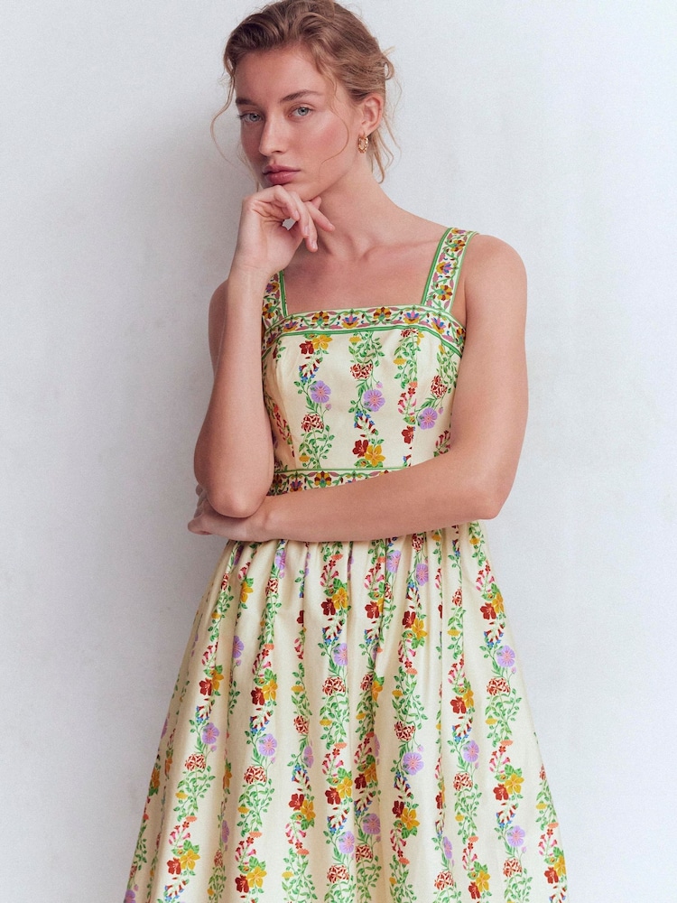 Buy Boden Cream Square Neck Occasion Dress from the Next UK online shop