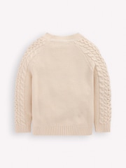 Boden Cream Cable Embroidered Jumper - Image 2 of 3