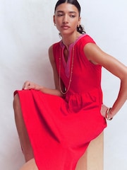 Roșu - Boden May Jersey Midi Dress - Imaginea 4 din 5