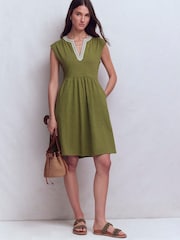 Boden Green May Jersey Short Dress - Image 1 of 5