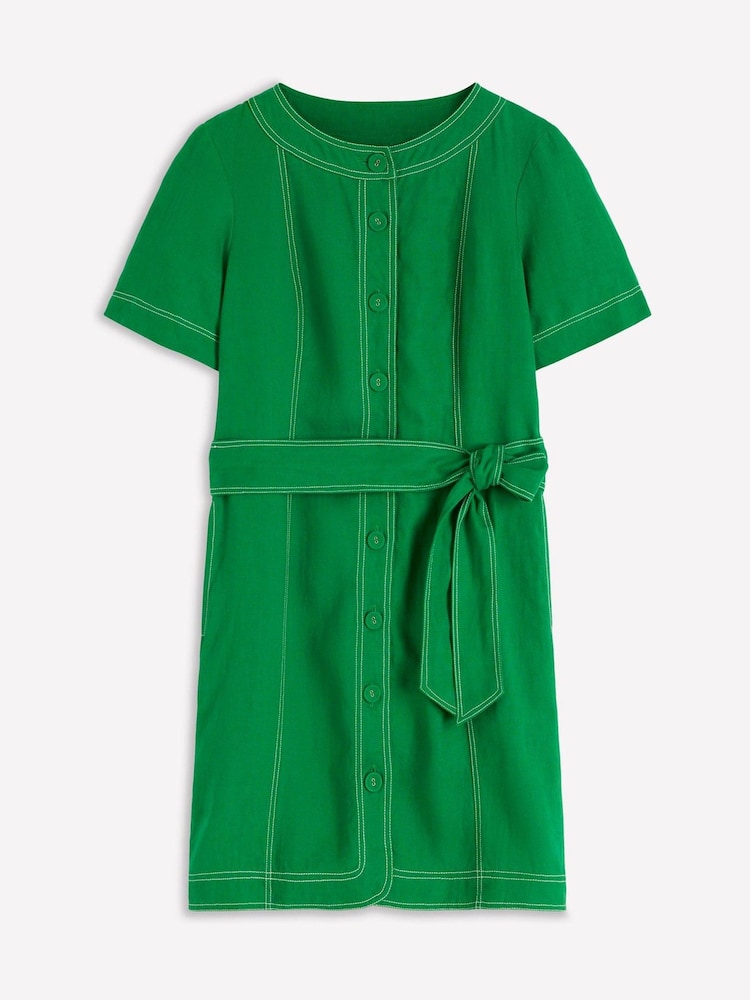 Boden Green Callie Linen Short Dress - Image 5 of 5