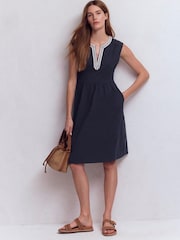 Boden Navy May Jersey Short Dress - Image 1 of 5