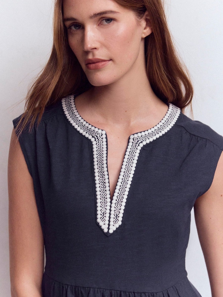 Boden Navy May Jersey Short Dress - Image 2 of 5 Boden Navy May Jersey Short Dress - Image 2 of 5