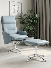 Alphason Light Grey Belding Recliner and Stool - Image 1 of 6