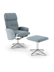 Alphason Light Grey Belding Recliner and Stool - Image 2 of 6