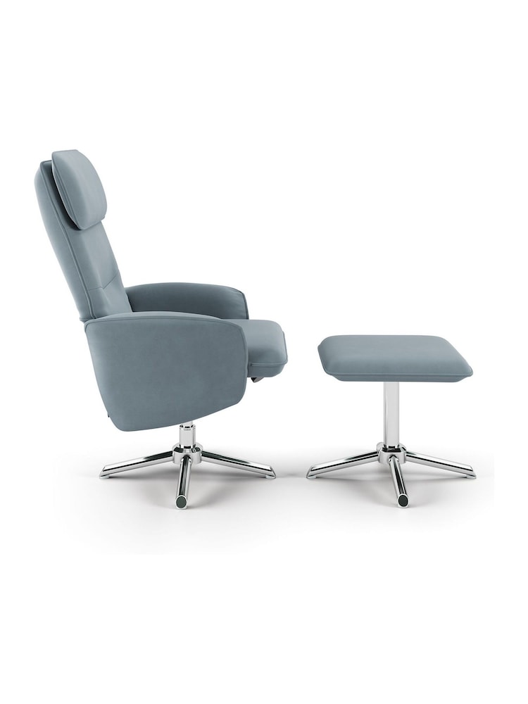 Alphason Light Grey Belding Recliner and Stool - Image 6 of 6