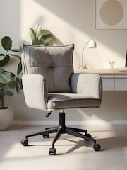 Alphason Grey Harbour Corduroy Office Chair - Image 1 of 6