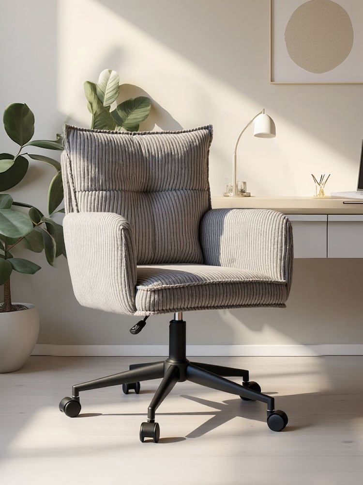 Alphason Grey Harbour Corduroy Office Chair - Image 1 of 6 Alphason Grey Harbour Corduroy Office Chair - Image 1 of 6