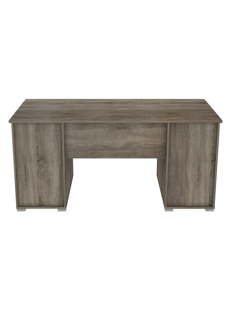 Alphason Dark Oak White Kentucky Office Desk - Image 8 of 8