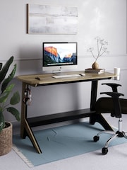 Alphason Black Oak Jersey Desk - Image 1 of 7