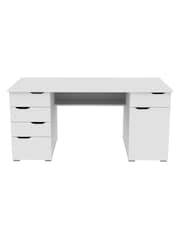Alphason White Kentucky Office Desk - Image 4 of 9