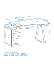 Alphason Grey Cleveland Desk - Image 5 of 6