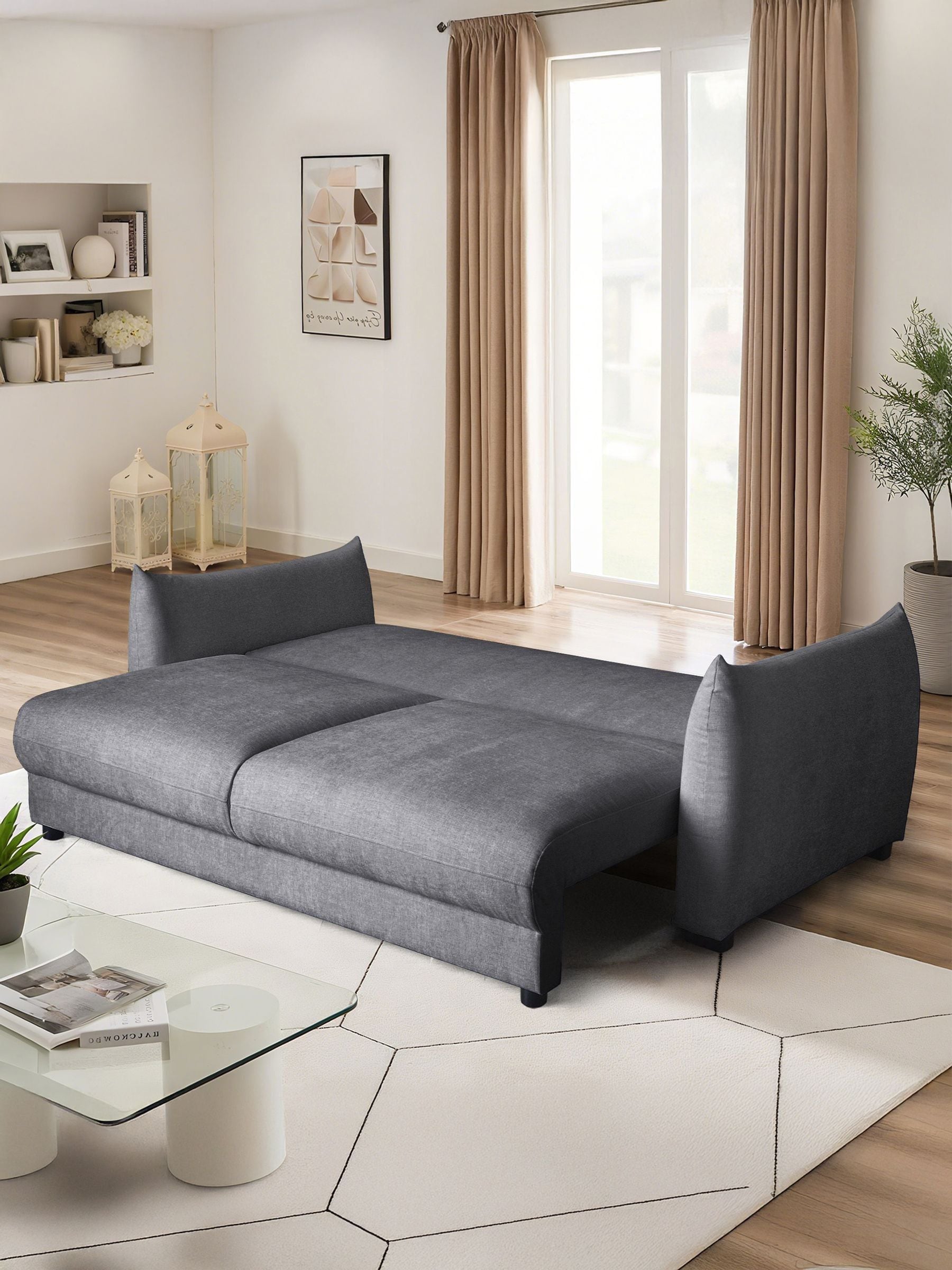 Dorel Home Unisex Grey Bronte 3 Seater Sofa Bed - Image 4
