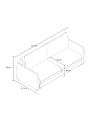 Dorel Home Grey Bronte 3 Seater Sofa Bed - Image 4 of 6