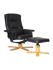 Alphason Black Drake Recliner Footstool - Image 1 of 5