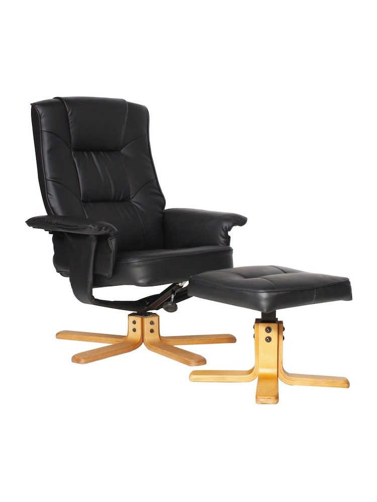 Alphason Black Drake Recliner Footstool - Image 1 of 5