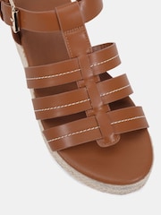 Novo Brown Tallie Espadrille Gladiator T Bar Sandals - Image 6 of 6