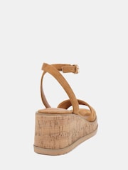 Novo Brown Bali Mid Wedge Two Part Sandals - Image 4 of 6