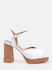 Blanco - Novo Lennon Block Heel Platform Ankle Strap Sandals - Imagen 2 de 6
