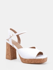 Blanco - Novo Lennon Block Heel Platform Ankle Strap Sandals - Imagen 3 de 6
