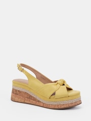 Novo Yellow Billie Mid Wedge Knot Slingback Sandals - Image 3 of 6