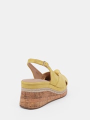 Novo Yellow Billie Mid Wedge Knot Slingback Sandals - Image 4 of 6