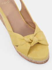 Novo Yellow Billie Mid Wedge Knot Slingback Sandals - Image 5 of 6