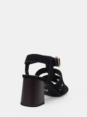 Novo Black Wide Fit Leo Block Heel Gladiator Sandals - Image 4 of 6