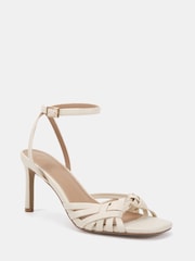 Novo White Wide Fit Lily Strappy Two Part Mid Heel Sandals - Image 3 of 6