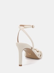 Novo White Wide Fit Lily Strappy Two Part Mid Heel Sandals - Image 4 of 6