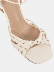 Novo White Wide Fit Lily Strappy Two Part Mid Heel Sandals - Image 6 of 6